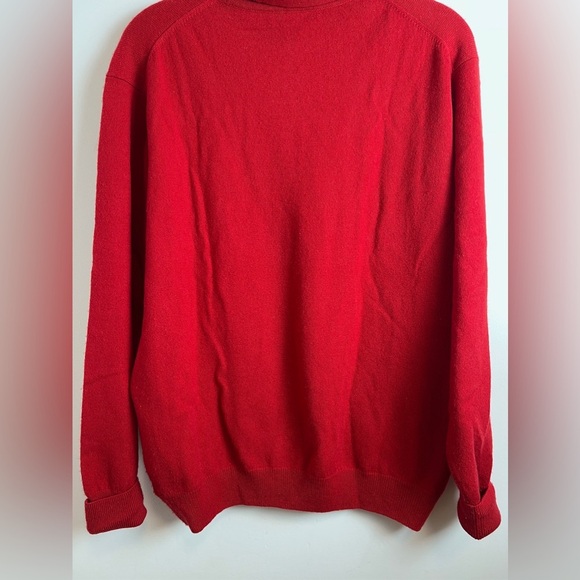 Kinross Cashmere Red turtleneck sweater size L - Picture 11 of 13